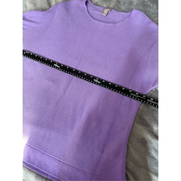 Chico's Sweater Womens Size 3 XL Purple Tunic Ribbed Knit 3/4 Dolman Sleeve - Picture 5 of 9